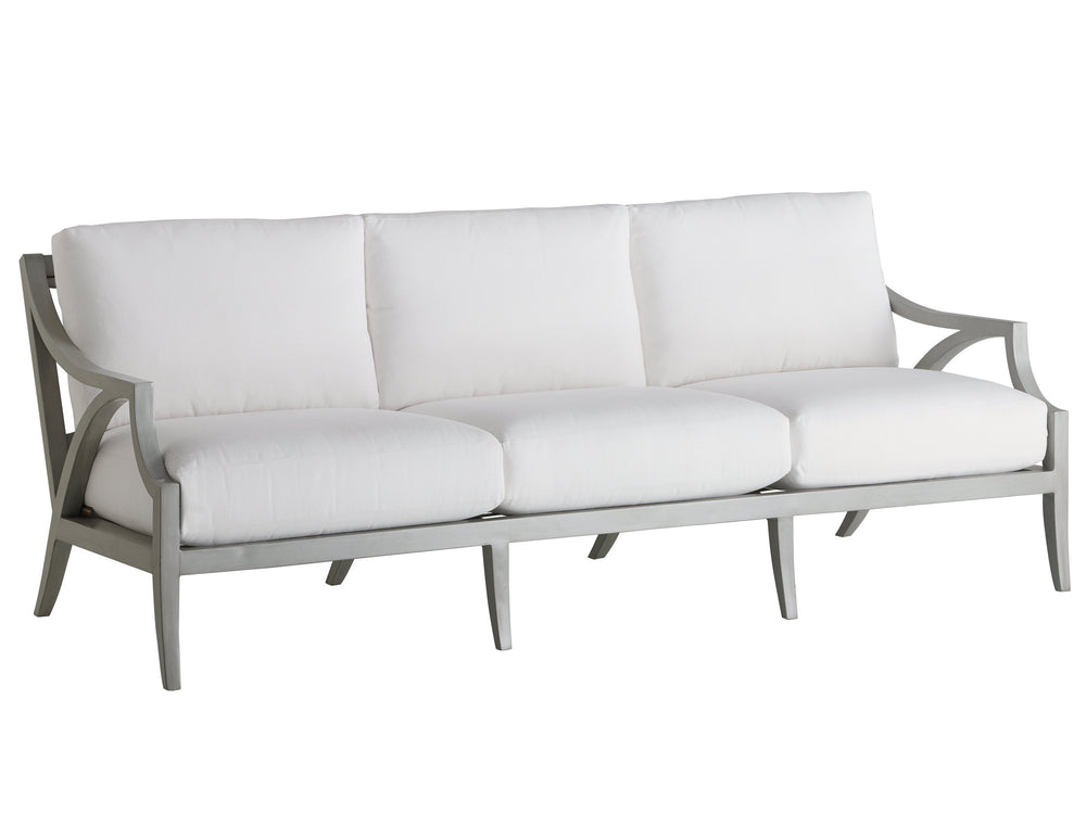 Lexington Tommy Bahama Outdoor 3945-33-41 Silver Sands Outdoor Sofa – Elegant Gray Aluminum Design For Luxurious Alfresco Living Gray  3945-33-41