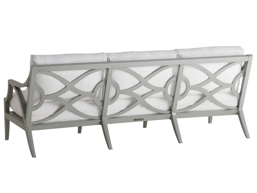 Lexington Tommy Bahama Outdoor 3945-33-41 Silver Sands Outdoor Sofa – Elegant Gray Aluminum Design For Luxurious Alfresco Living Gray  3945-33-41