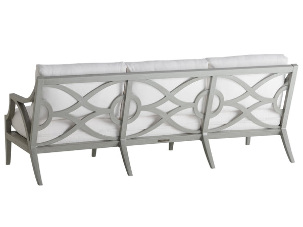 Lexington Tommy Bahama Outdoor 3945-33-41 Silver Sands Outdoor Sofa – Elegant Gray Aluminum Design For Luxurious Alfresco Living Gray  3945-33-41