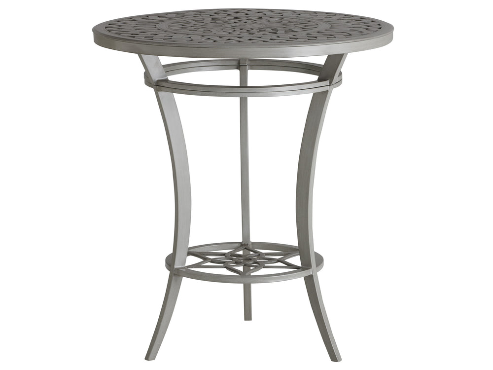 Lexington Tommy Bahama Outdoor 3945-873 Elegant High/Low Bistro Table For Outdoor Dining – Stylish Aluminum With Artisan Finish Gray  3945-873