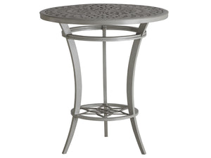 Lexington Tommy Bahama Outdoor 3945-873 Elegant High/Low Bistro Table For Outdoor Dining – Stylish Aluminum With Artisan Finish Gray  3945-873
