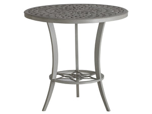Lexington Tommy Bahama Outdoor 3945-873 Elegant High/Low Bistro Table For Outdoor Dining – Stylish Aluminum With Artisan Finish Gray  3945-873