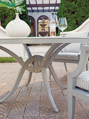 Lexington Tommy Bahama Outdoor 3945-875c Elegant Round Dining Table With Intricate Cast Aluminum Design For Stylish Outdoor Living Gray  3945-875c