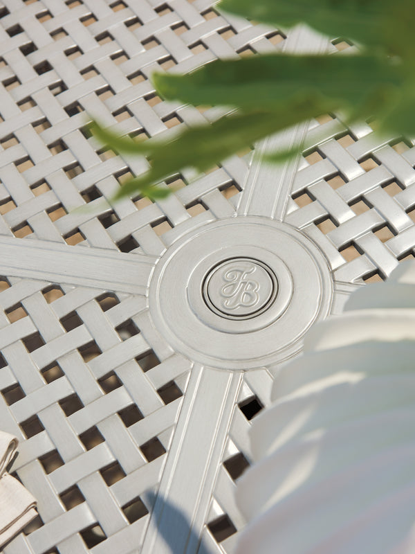 Lexington Tommy Bahama Outdoor 3945-875c Elegant Round Dining Table With Intricate Cast Aluminum Design For Stylish Outdoor Living Gray  3945-875c