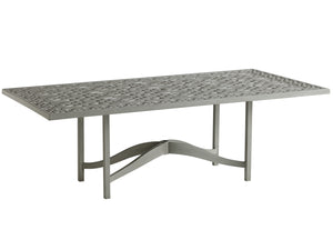 Lexington Tommy Bahama Outdoor 3945-877c Elegant Rectangular Dining Table With Intricate Cast Aluminum Top For Alfresco Living Gray  3945-877c