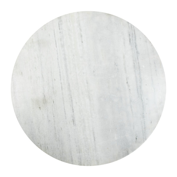 Homeroots 36" Modern White Marble And Burnished Gold Pedestal Bistro Table   394606