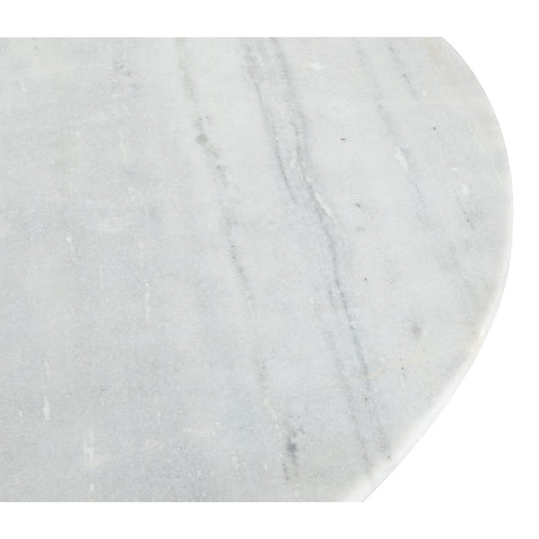 Homeroots 36" Modern White Marble And Burnished Gold Pedestal Bistro Table   394606