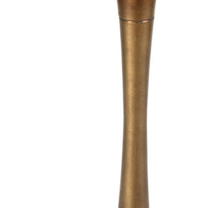 Homeroots 36" Modern White Marble And Burnished Gold Pedestal Bistro Table   394606