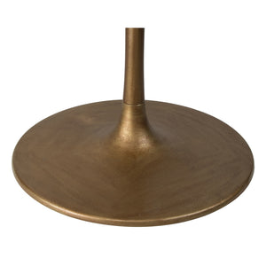 Homeroots 47" White And Gold Rounded Steel Pedestal Base Dining Table   394609