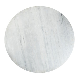 Homeroots 47" White And Gold Rounded Steel Pedestal Base Dining Table   394609