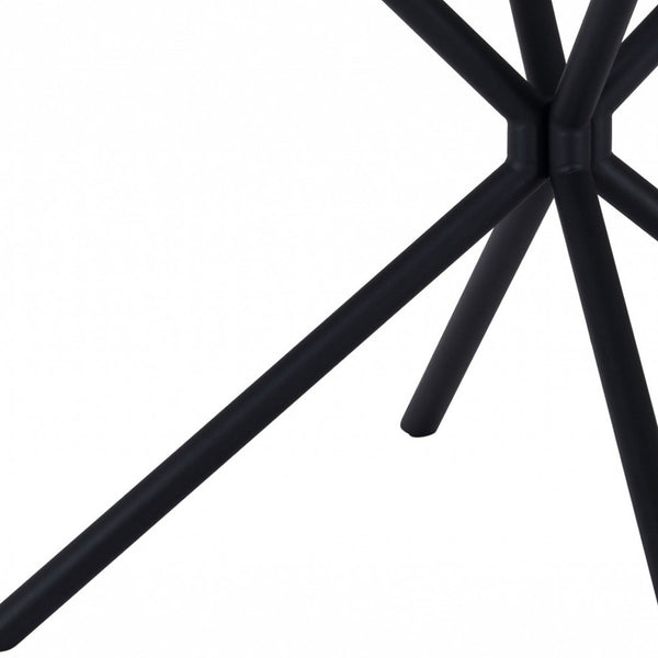 Homeroots 47" White And Black Rounded Steel Dining Table   394610