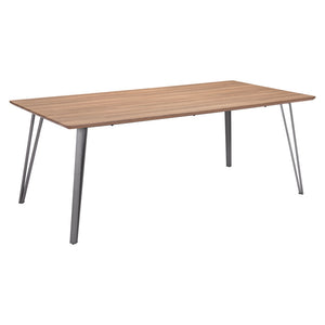 Homeroots 79" Wood Brown And Gray Steel Dining Table   394611