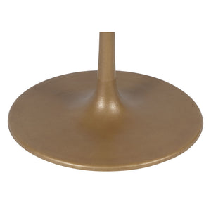 Homeroots 47" Gold Rounded Steel Pedestal Base Dining Table   394616