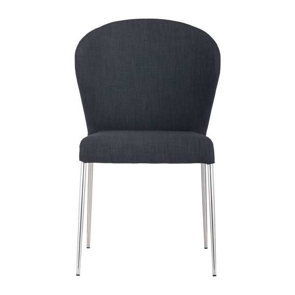 Homeroots Set Of Four Gray And Silver Upholstered Fabric Wing Back Dining Side Chairs  Metal 394624