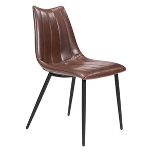 Homeroots Set Of Two Brown And Black Upholstered Faux Leather Dining Side Chairs  Metal 394641