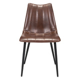 Homeroots Set Of Two Brown And Black Upholstered Faux Leather Dining Side Chairs  Metal 394641