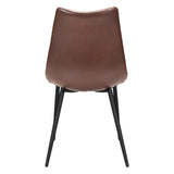 Homeroots Set Of Two Brown And Black Upholstered Faux Leather Dining Side Chairs  Metal 394641