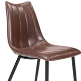 Homeroots Set Of Two Brown And Black Upholstered Faux Leather Dining Side Chairs  Metal 394641