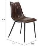 Homeroots Set Of Two Brown And Black Upholstered Faux Leather Dining Side Chairs  Metal 394641