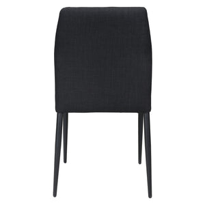 Homeroots Set Of Four Tufted Black Upholstered Fabric Dining Side Chairs  Metal 394643