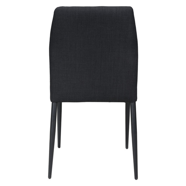 Homeroots Set Of Four Tufted Black Upholstered Fabric Dining Side Chairs  Metal 394643