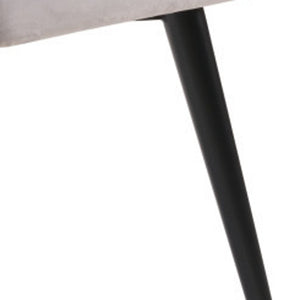 Homeroots Set Of Two Tufted Gray And Black Upholstered Velvet Windsor Back Dining Side Chairs  Metal 394648