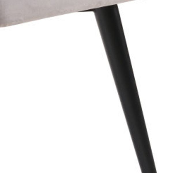 Homeroots Set Of Two Tufted Gray And Black Upholstered Velvet Windsor Back Dining Side Chairs  Metal 394648