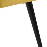 Homeroots Set Of Two Tufted Yellow And Black Upholstered Velvet Windsor Back Dining Side Chairs  Metal 394650