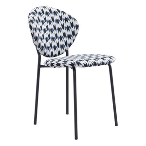 Homeroots Set Of Two Black And White And Black Upholstered Dining Side Chairs  Metal 394659