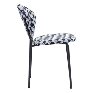 Homeroots Set Of Two Black And White And Black Upholstered Dining Side Chairs  Metal 394659