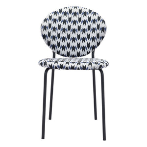 Homeroots Set Of Two Black And White And Black Upholstered Dining Side Chairs  Metal 394659
