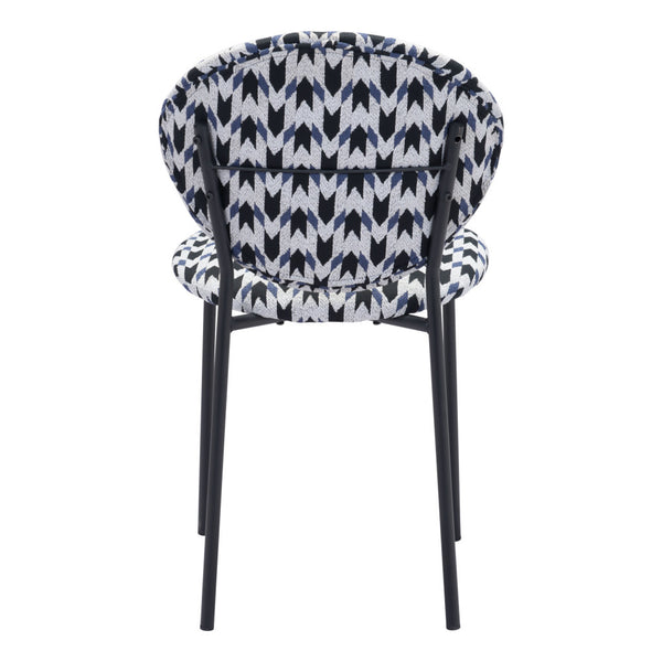 Homeroots Set Of Two Black And White And Black Upholstered Dining Side Chairs  Metal 394659