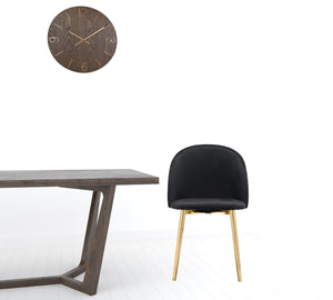 Homeroots Set Of Two Black And Gold Upholstered Polyester Dining Side Chairs  Metal 394669