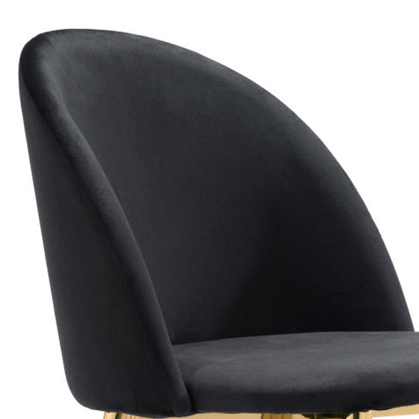 Homeroots Set Of Two Black And Gold Upholstered Polyester Dining Side Chairs  Metal 394669