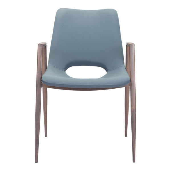 Homeroots Set Of Two Gray And Brown Upholstered Faux Leather Open Back Dining Arm Chairs  Wood 394675