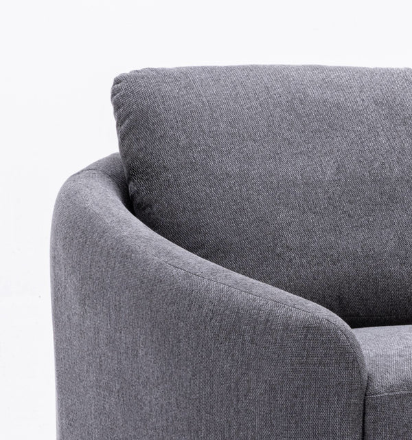 English Elm Yuina Gray Linen Loveseat with Pocket Coil Seat, Wooden Frame & Chrome Legs — Modern Durable Comfort B2726S00045