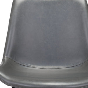 HomeRoots Set of Two Contemporary Gray Faux Leather Dining Chairs with Black Steel Legs for Versatile Use 394698