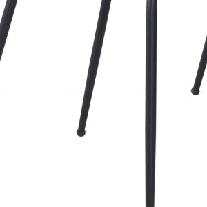 Homeroots Set Of Two White And Black Upholstered Faux Leather Dining Side Chairs  Metal 394699