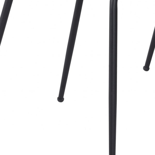 Homeroots Set Of Two White And Black Upholstered Faux Leather Dining Side Chairs  Metal 394699