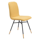 Set of Two Stylish Yellow and Black Upholstered Dining Side Chairs for Versatile Home Decor