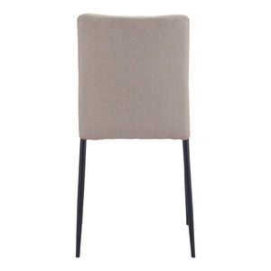 Homeroots Set Of Two Beige And Black Upholstered Fabric Dining Side Chairs  Metal 394704