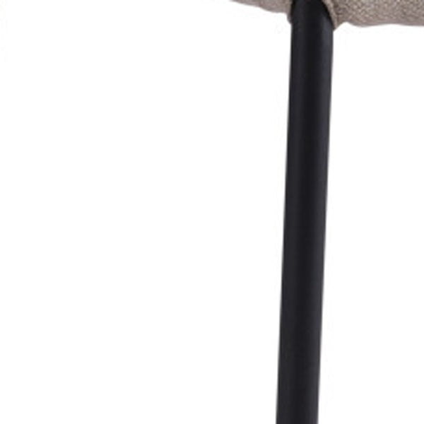 Homeroots Set Of Two Beige And Black Upholstered Fabric Dining Side Chairs  Metal 394704