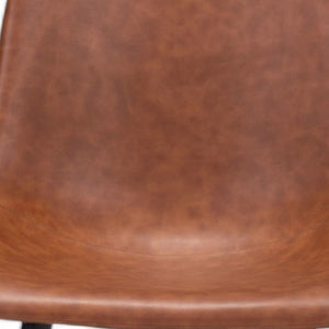 HomeRoots Set of Two Vintage Faux Leather Dining Chairs - Modern Industrial Style for Comfort & Versatility 394710