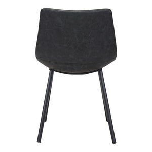 Homeroots Set Of Two Black Upholstered Faux Leather Dining Side Chairs  Steel 394711