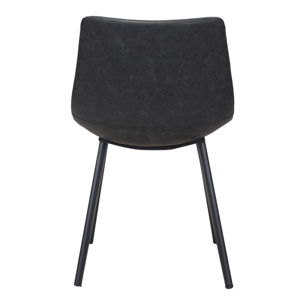 Homeroots Set Of Two Black Upholstered Faux Leather Dining Side Chairs  Steel 394711