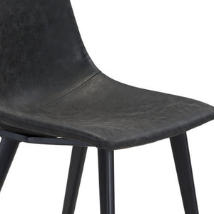 HomeRoots Set of Two Modern Black Upholstered Faux Leather Dining Side Chairs for Stylish Comfort & Versatility 394711
