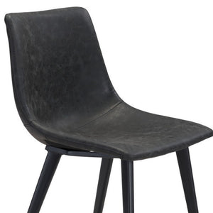 HomeRoots Set of Two Modern Black Upholstered Faux Leather Dining Side Chairs for Stylish Comfort & Versatility 394711