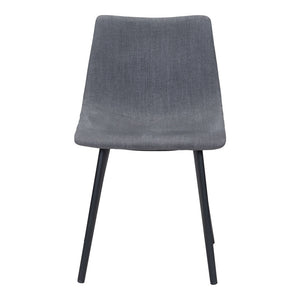 Homeroots Set Of Two Gray And Black Upholstered Fabric Dining Side Chairs  Metal 394712