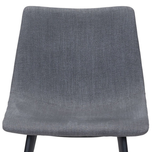 HomeRoots Set of Two Stylish Gray and Black Upholstered Dining Chairs for Modern Homes and Gatherings 394712