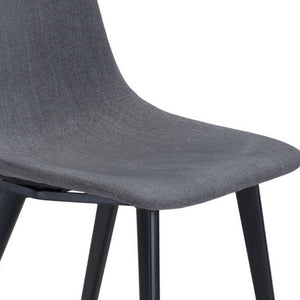Homeroots Set Of Two Gray And Black Upholstered Fabric Dining Side Chairs  Metal 394712